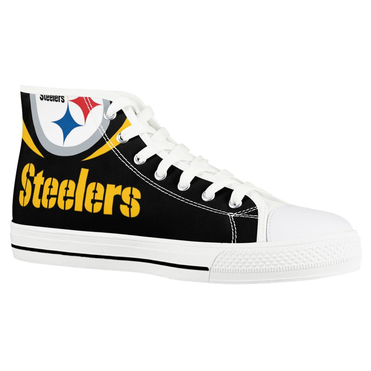 Men's Pittsburgh Steelers High Top Canvas Sneakers 002 Men's Pittsburgh Steelers High Top Canvas Sneakers 002